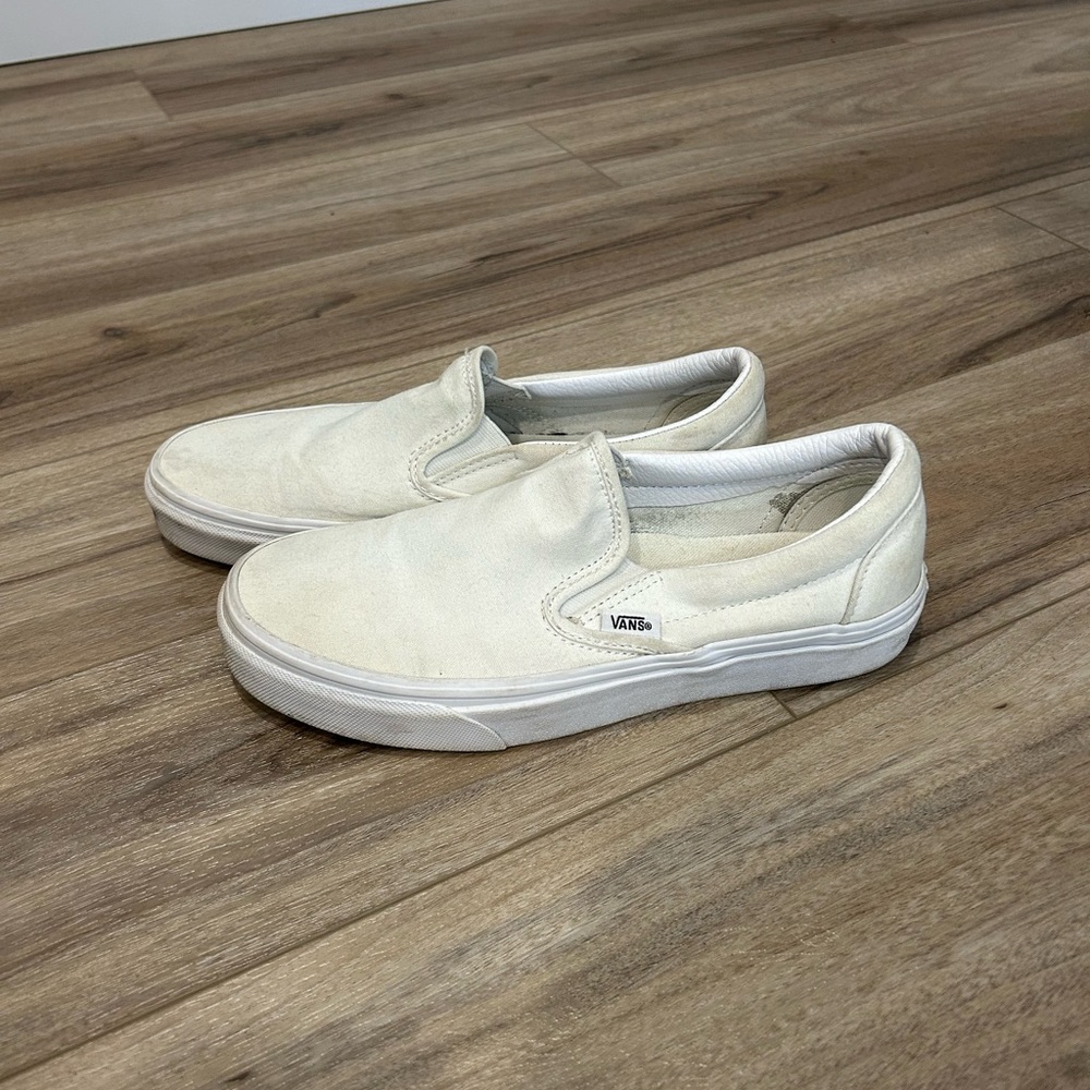 Vans White Slip-On Sneakers